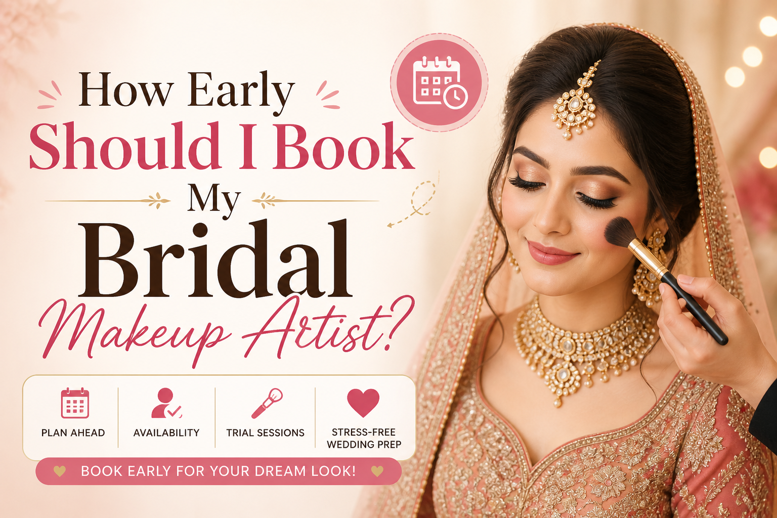 You are currently viewing How Early Should I Book My Bridal Makeup Artist?